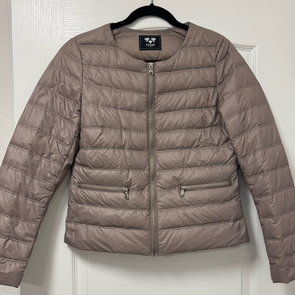 Ultra Light Down Jacket, Beige color, Medium Size